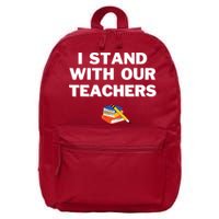I Stand With Our Teachers & Stand Against Book Banning 16 in Basic Backpack