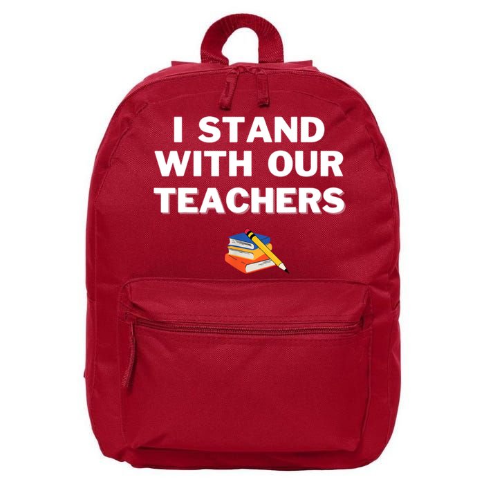 I Stand With Our Teachers & Stand Against Book Banning 16 in Basic Backpack