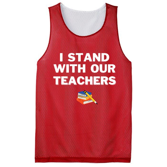 I Stand With Our Teachers & Stand Against Book Banning Mesh Reversible Basketball Jersey Tank