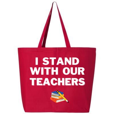 I Stand With Our Teachers & Stand Against Book Banning 25L Jumbo Tote