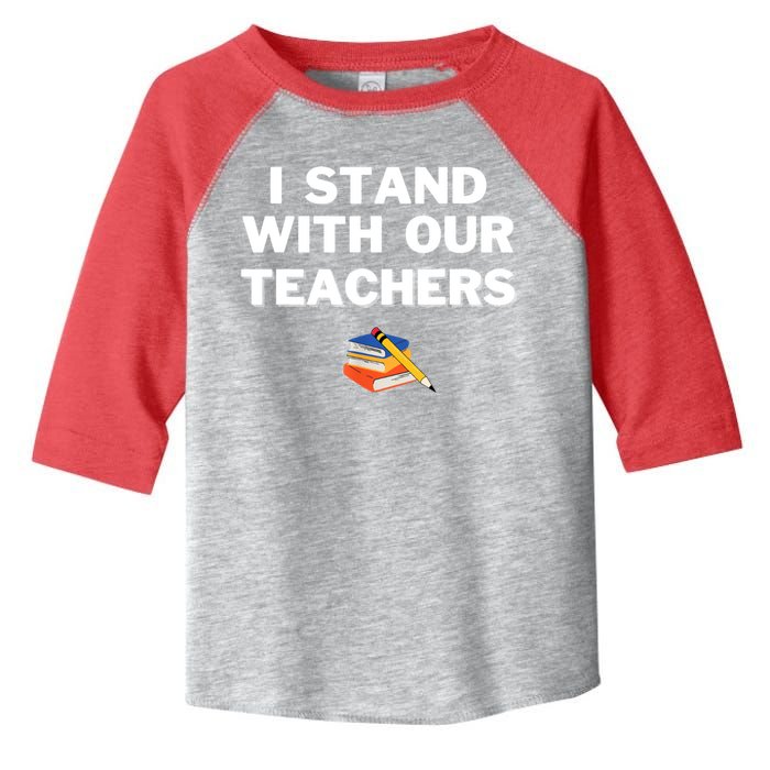 I Stand With Our Teachers & Stand Against Book Banning Toddler Fine Jersey T-Shirt