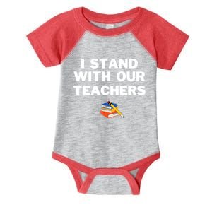 I Stand With Our Teachers & Stand Against Book Banning Infant Baby Jersey Bodysuit