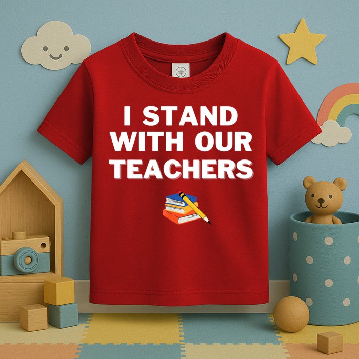 I Stand With Our Teachers & Stand Against Book Banning Toddler T-Shirt
