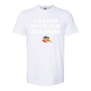 I Stand With Our Teachers & Stand Against Book Banning Softstyle CVC T-Shirt