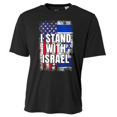 I Stand With Israel USA Israeli Flag Cooling Performance Crew T-Shirt