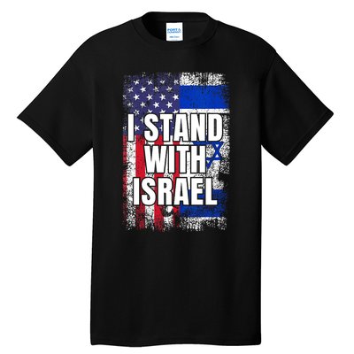 I Stand With Israel USA Israeli Flag Tall T-Shirt