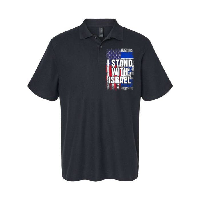 I Stand With Israel USA Israeli Flag Softstyle Adult Sport Polo