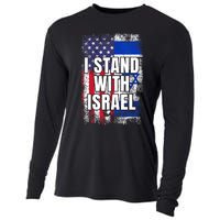 I Stand With Israel USA Israeli Flag Cooling Performance Long Sleeve Crew