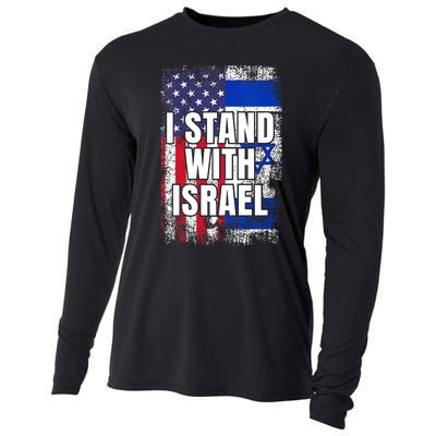 I Stand With Israel USA Israeli Flag Cooling Performance Long Sleeve Crew