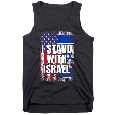 I Stand With Israel USA Israeli Flag Tank Top