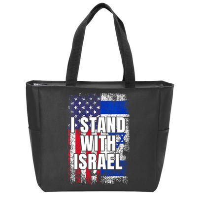 I Stand With Israel USA Israeli Flag Zip Tote Bag