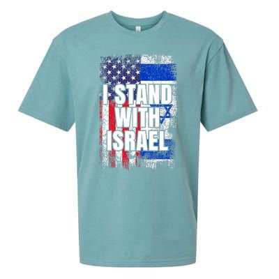 I Stand With Israel USA Israeli Flag Sueded Cloud Jersey T-Shirt