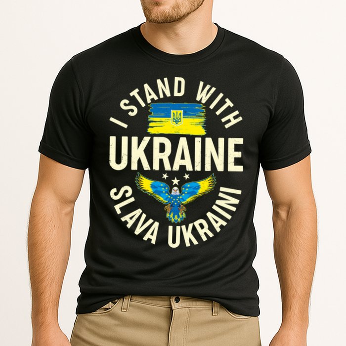 I Stand With Ukraine Slava Ukraini Cooling Performance Crew T-Shirt