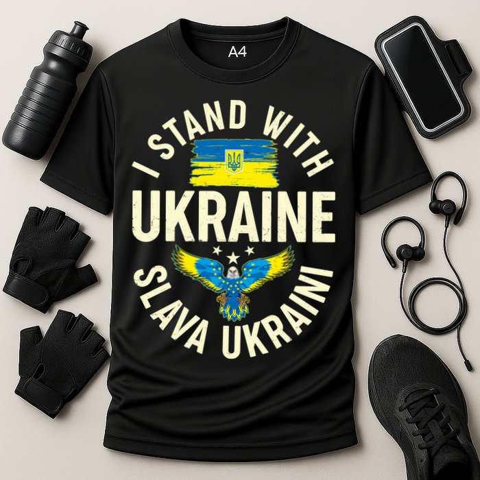 I Stand With Ukraine Slava Ukraini Cooling Performance Crew T-Shirt