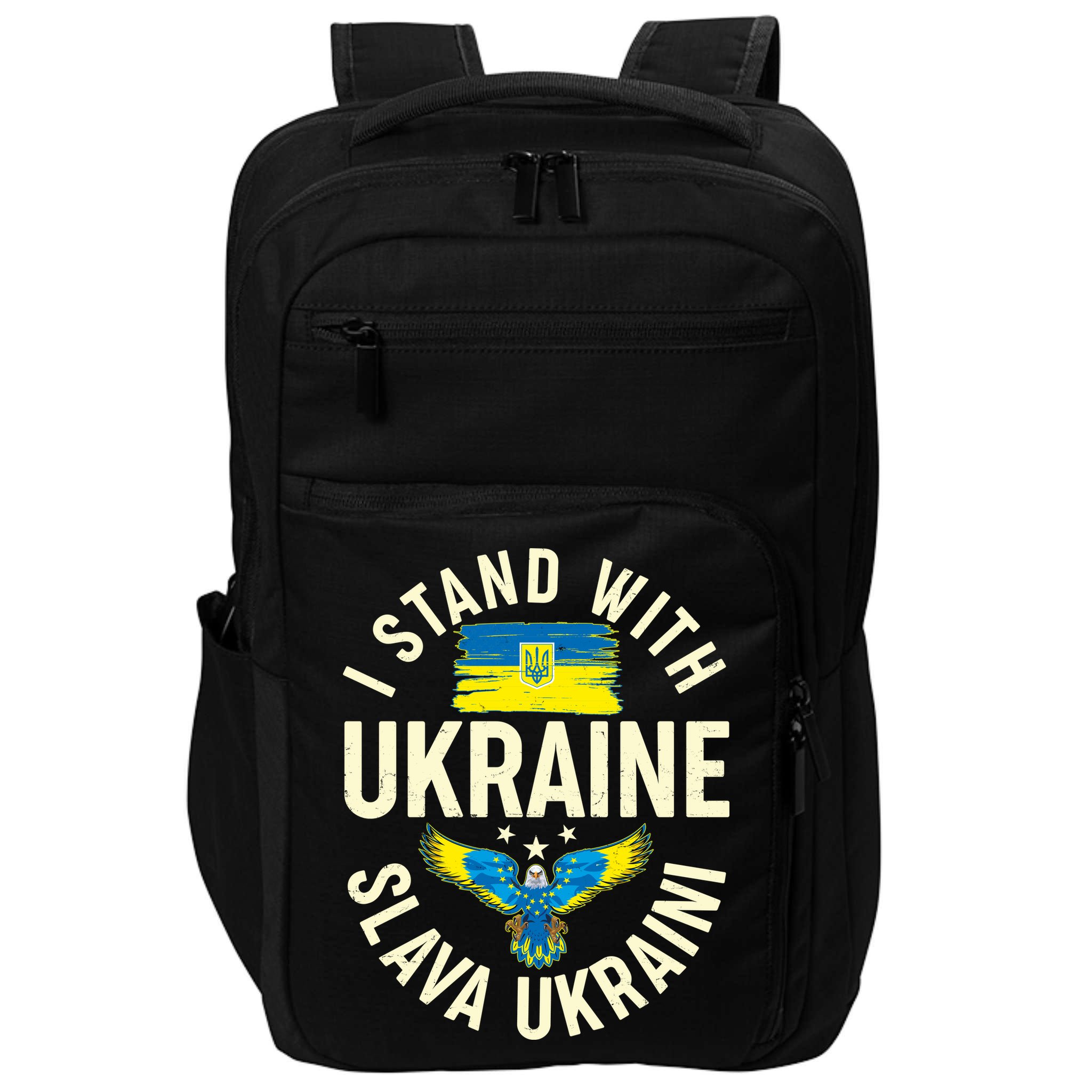 I Stand With Ukraine Slava Ukraini Impact Tech Backpack