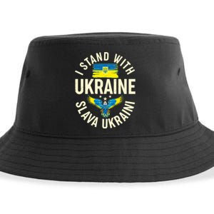 I Stand With Ukraine Slava Ukraini Sustainable Bucket Hat