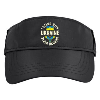 I Stand With Ukraine Slava Ukraini Adult Drive Performance Visor