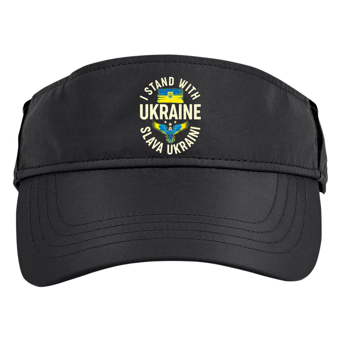 I Stand With Ukraine Slava Ukraini Adult Drive Performance Visor