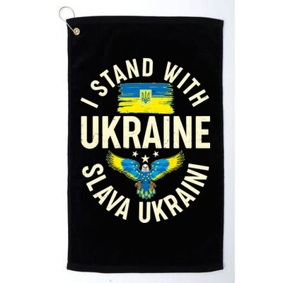 I Stand With Ukraine Slava Ukraini Golf Towel