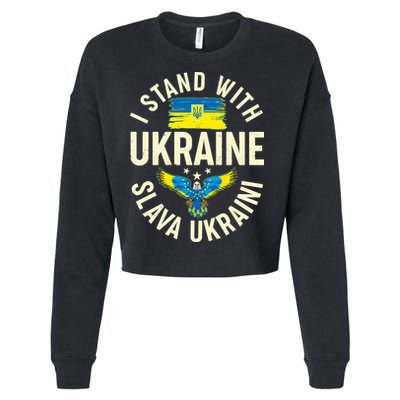 I Stand With Ukraine Slava Ukraini Cropped Pullover Crew