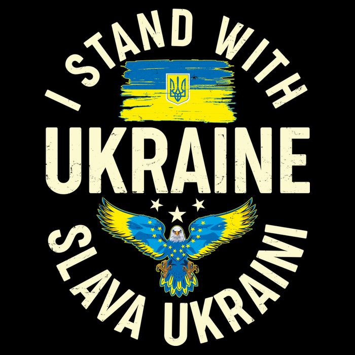 I Stand With Ukraine Slava Ukraini Short Acrylic Beanie