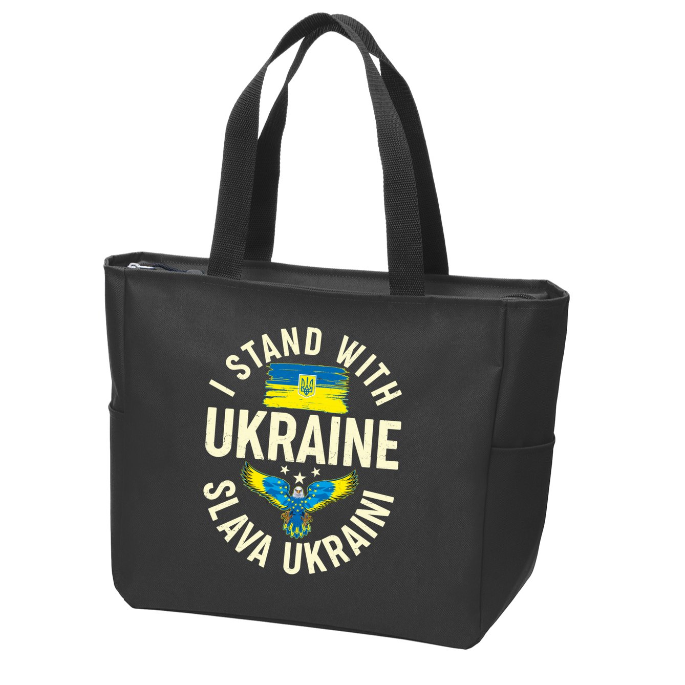 I Stand With Ukraine Slava Ukraini Zip Tote Bag