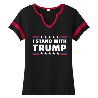 I Stand With Trump Pro Trump Supporter Free Trump Ladies Halftime Notch Neck Tee