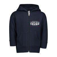 I Stand With Trump Pro Trump Supporter Free Trump Toddler Zip Fleece Hoodie