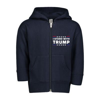 I Stand With Trump Pro Trump Supporter Free Trump Toddler Zip Fleece Hoodie