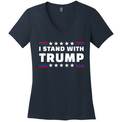 I Stand With Trump Pro Trump Supporter Free Trump Women's V-Neck T-Shirt