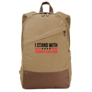 I Stand With Tucker Carlson Cotton Canvas Backpack