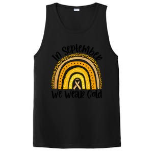 In September We Wear Gold Rainbow Hood Cancer Awareness Gift PosiCharge Competitor Tank