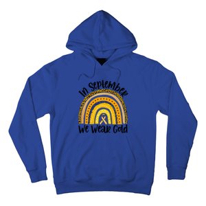 In September We Wear Gold Rainbow Hood Cancer Awareness Gift Hoodie