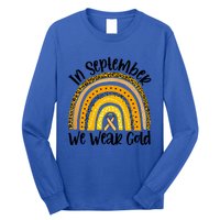 In September We Wear Gold Rainbow Hood Cancer Awareness Gift Long Sleeve Shirt