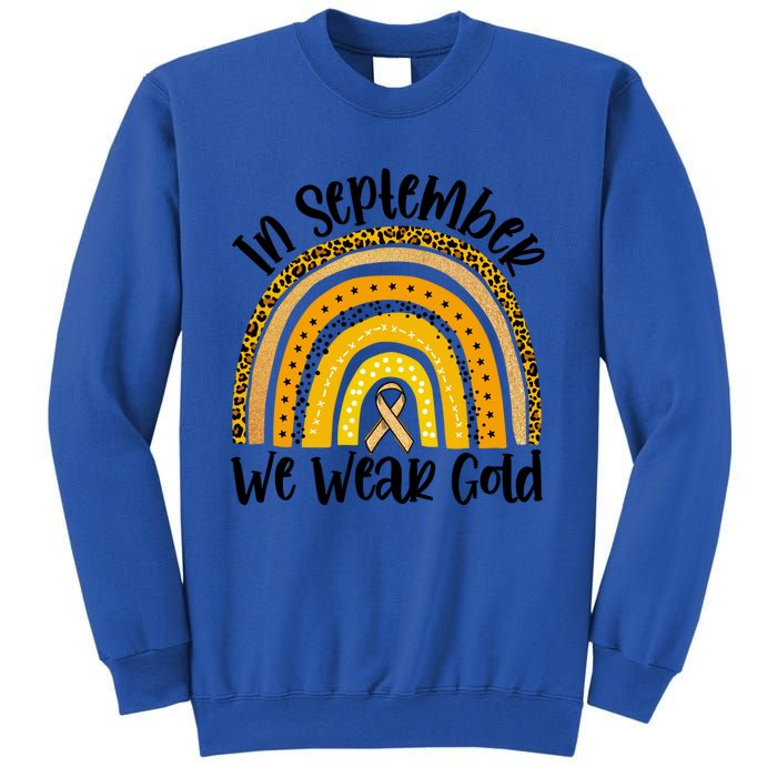 In September We Wear Gold Rainbow Hood Cancer Awareness Gift Sweatshirt