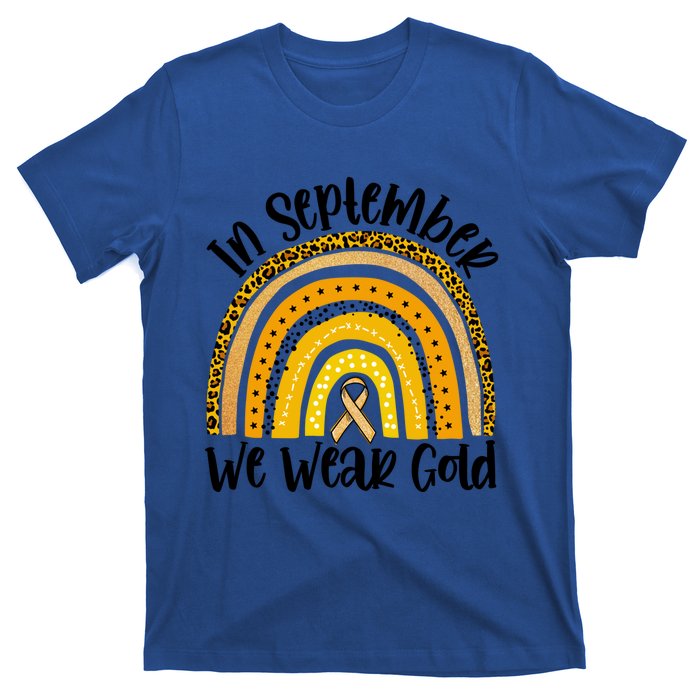 In September We Wear Gold Rainbow Hood Cancer Awareness Gift T-Shirt