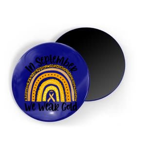 In September We Wear Gold Rainbow Hood Cancer Awareness Gift Magnet