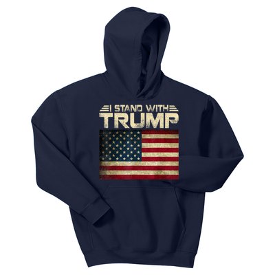 I Stand With Trump American Flag Trump Indicted Kids Hoodie