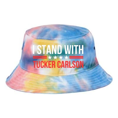 I Stand With Tucker Carlson Tie Dye Newport Bucket Hat