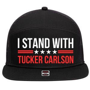 I Stand With Tucker Carlson 7 Panel Mesh Trucker Snapback Hat