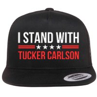 I Stand With Tucker Carlson Flat Bill Trucker Hat