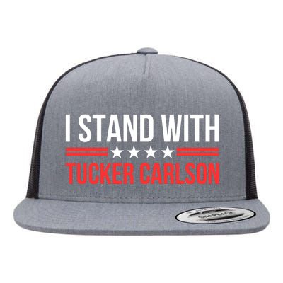 I Stand With Tucker Carlson Flat Bill Trucker Hat