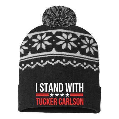 I Stand With Tucker Carlson USA-Made Snowflake Beanie