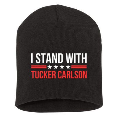 I Stand With Tucker Carlson Short Acrylic Beanie