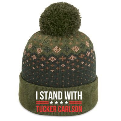 I Stand With Tucker Carlson The Baniff Cuffed Pom Beanie