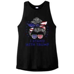 I Stand With Trump Ladies PosiCharge Tri-Blend Wicking Tank