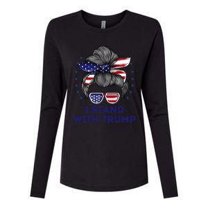 I Stand With Trump Womens Cotton Relaxed Long Sleeve T-Shirt