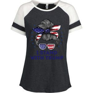 I Stand With Trump Enza Ladies Jersey Colorblock Tee