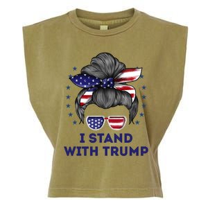 I Stand With Trump Garment-Dyed Women's Muscle Tee