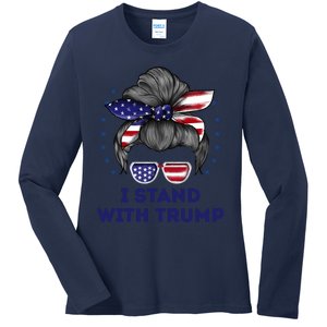 I Stand With Trump Ladies Long Sleeve Shirt